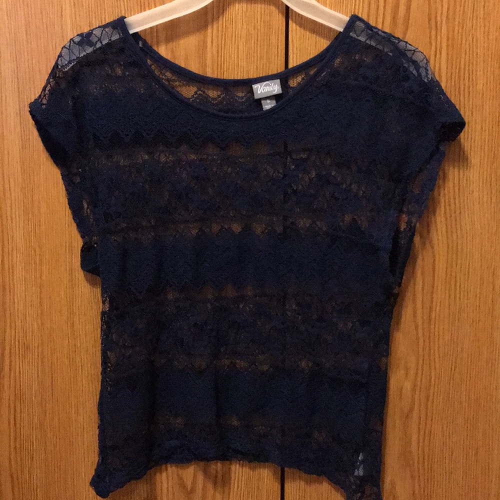 See-through lace blouse